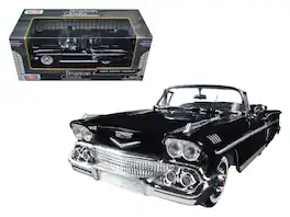 1958 Chevrolet Impala Convertible 1/24 Diecast Model Car by Motormax - Black