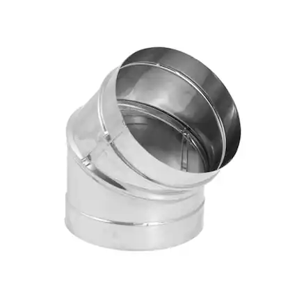 Front. DuraVent - DuraVent DuraBlack 6" Stainless Steel Single Wall 45 Degree Elbow Stove Pipe.