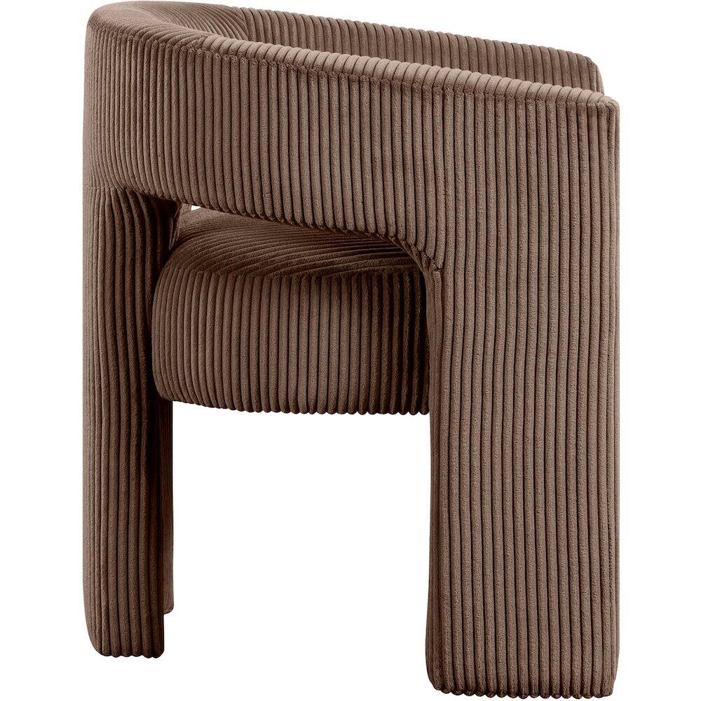 Alt View 3. Meridian Furniture - Riz Brown Corduroy Fabric Accent/Dining Chair - Brown.