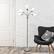 Alt View 11. Simple Designs - 5 Light Adjustable Gooseneck Floor Lamp - Silver/White Shades.