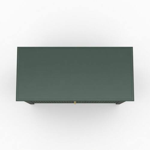 Alt View 6. LUCKY ONE - 32" Assembled Wide Fluted Nightstand 3-Drawer Gold Knobs - Green.