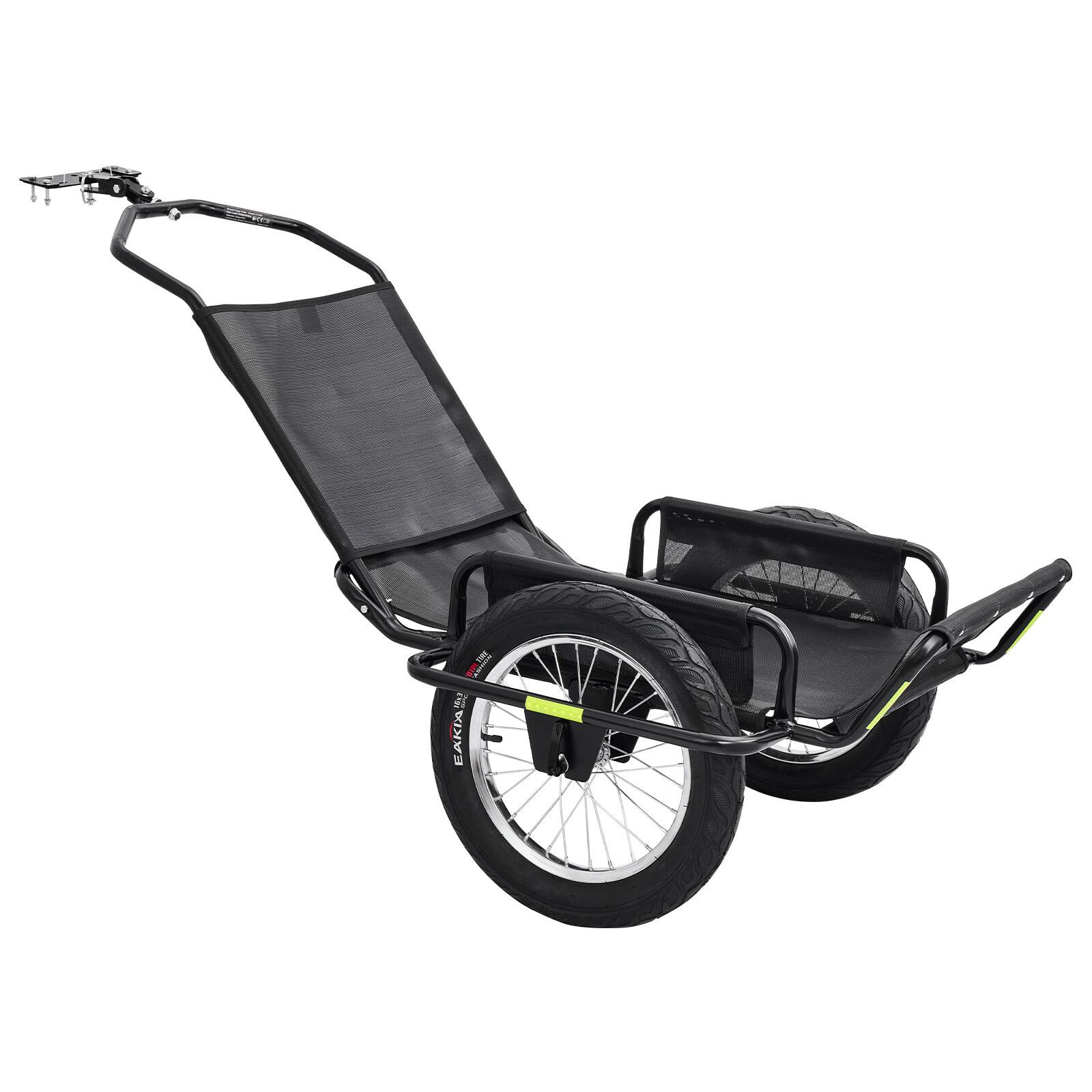 Alt View 5. VEVOR - Bike Cargo Trailer 320 lbs Load Heavy-Duty Bicycle Game Cart Foldable, All-Purpose Utility Trailer with 16-Inch Wheels - Black.