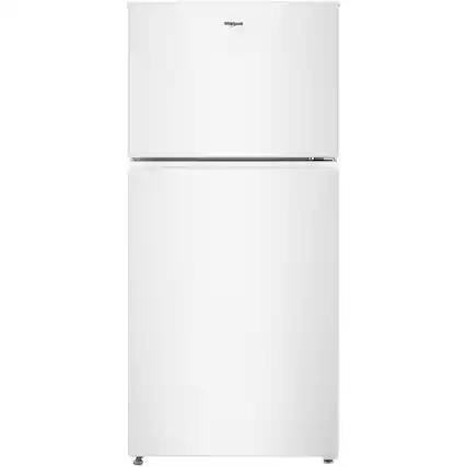 Front. Whirlpool - Whirlpool WRTX5419SW 19.3 Cu. Ft. White Freestanding Top-Freezer Garage Ready Refrigerator - White.