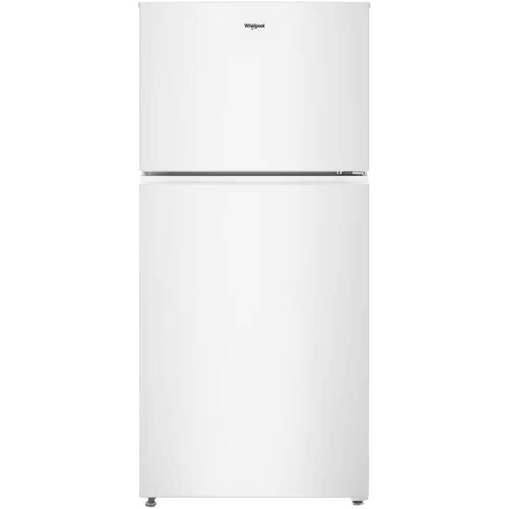 Front. Whirlpool - Whirlpool WRTX5419SW 19.3 Cu. Ft. White Freestanding Top-Freezer Garage Ready Refrigerator - White.