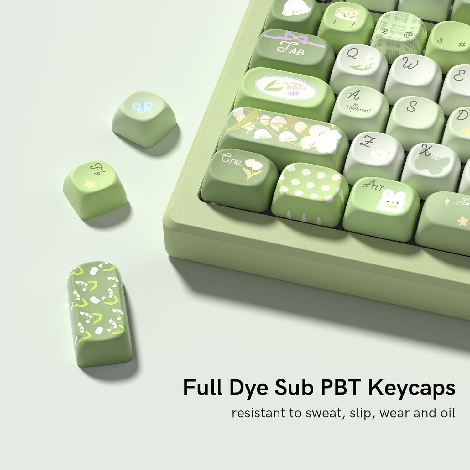 Full Dye Sub PBT Keycaps resistant to sweat, slip, wear and oil