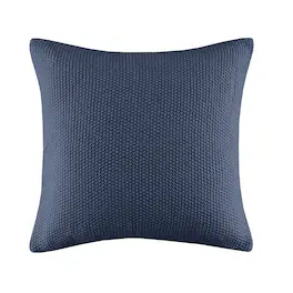 Gracie Mills - Lessie Solid Knit Square Pillow Cover - Indigo