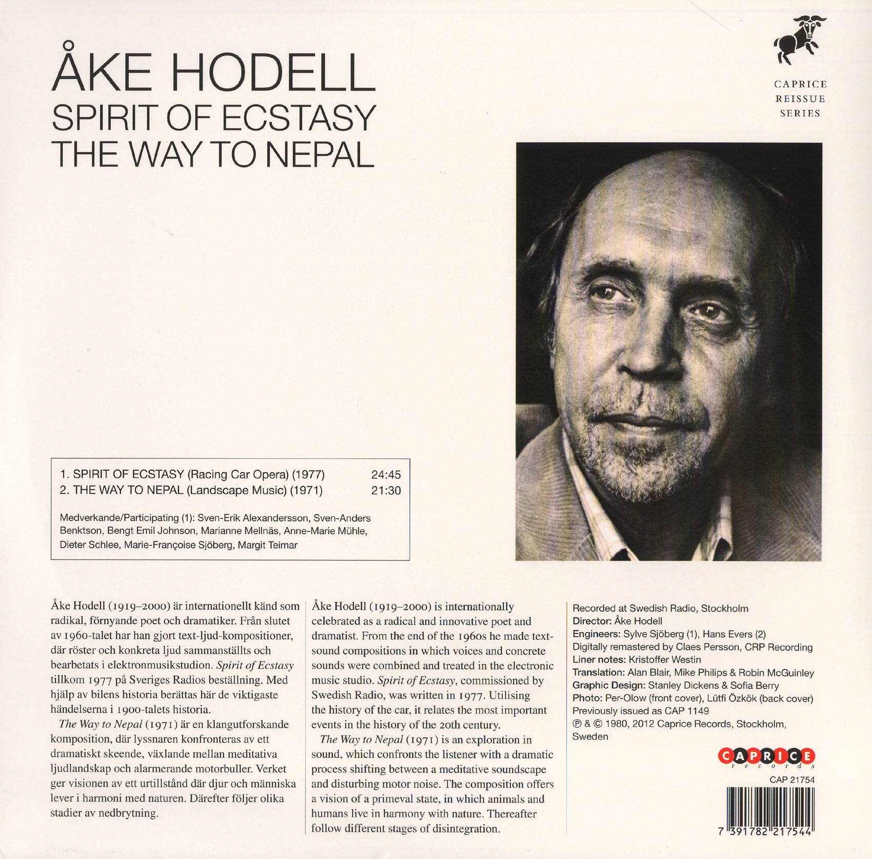 Back. Åke Hodell: Spirit of Ecstasy; The Way to Nepal [LP].