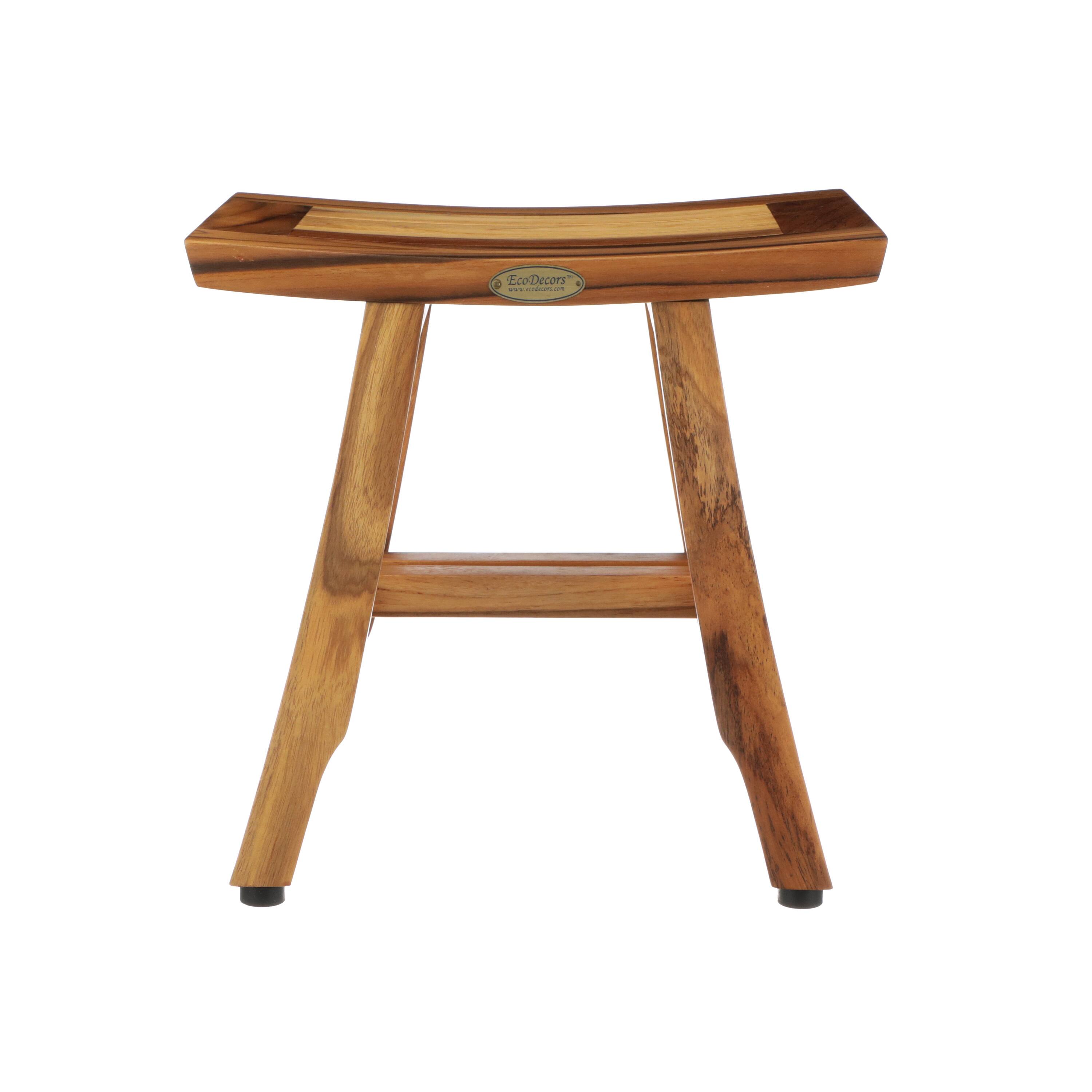 Front. EcoDecors - EcoDecors® Satori® 14" Solid Teak Shower Bench - EarthyTeak.