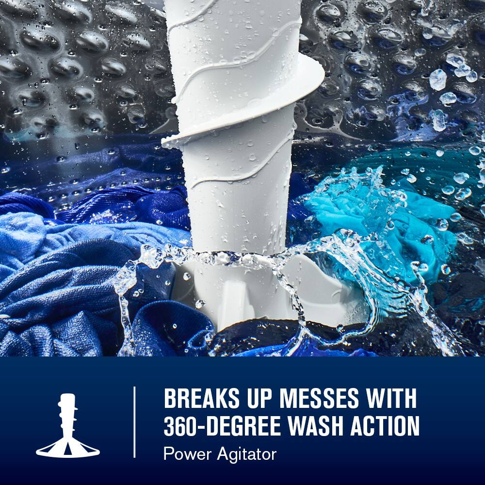 BREAKS UP MESSES WITH 360-DEGREE WASH ACTION  
Power Agitator