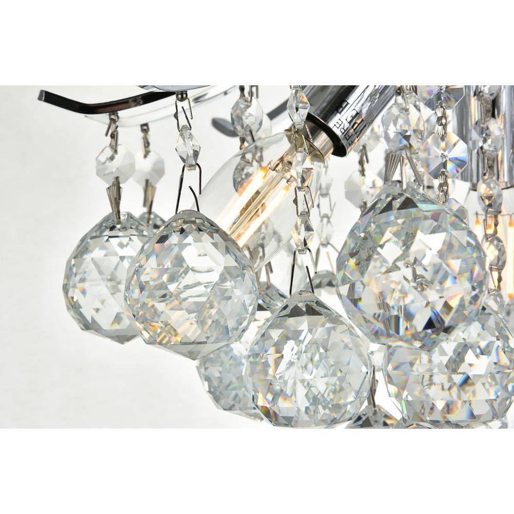 Back. Elegant Lighting - Toureg 3 light Chrome Flush Mount Clear Royal Cut Crystal - Chrome.