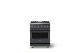 Viking - Pro 5 Series 4.7 Cu. Ft. Freestanding Sealed 4 Burner Dual Fuel Convection Range - Cast Black - Cast Black