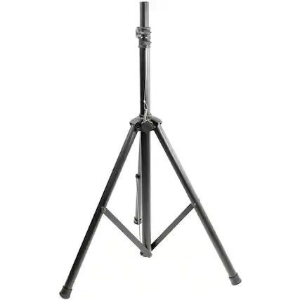 Front. PYLE - Pro Universal Tripod Speaker Stand - Glossy Black.