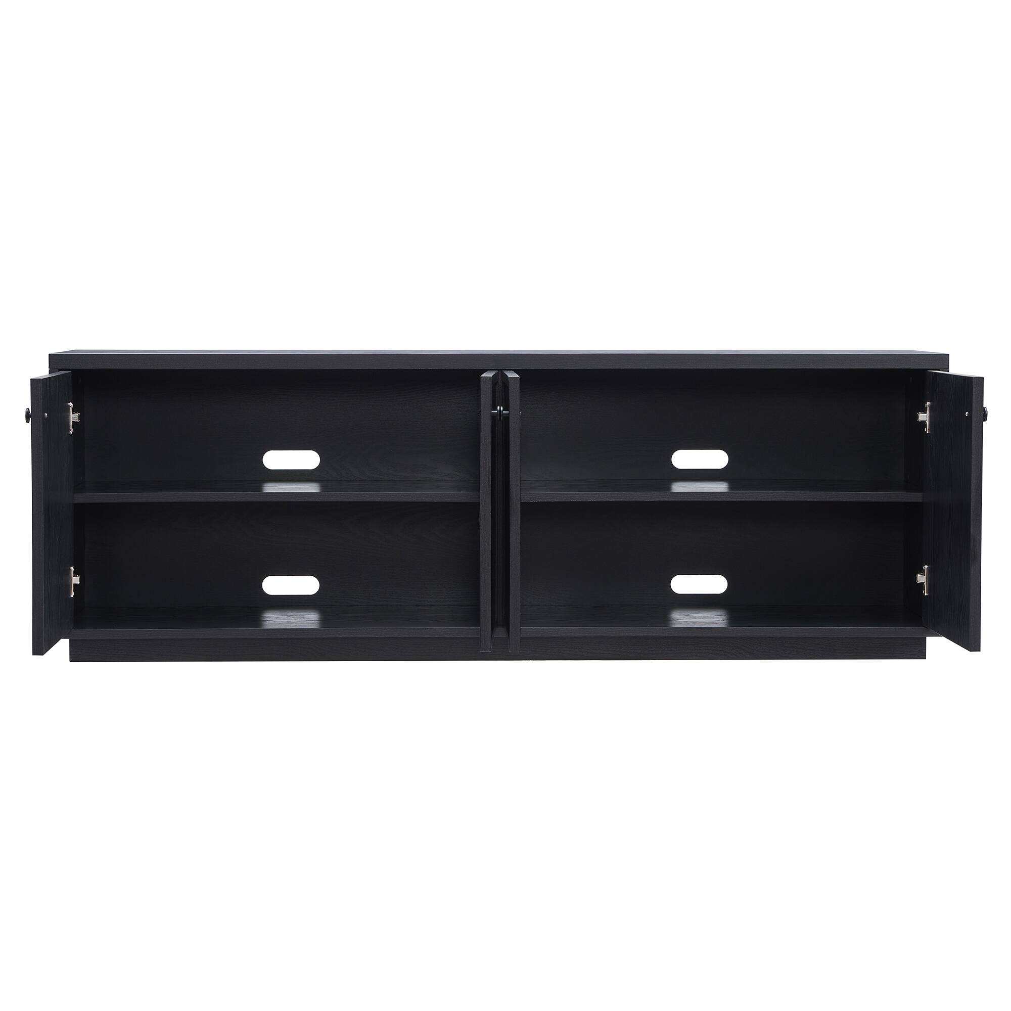 Alt View 1. Hudson&Canal - Ormond Rectangular TV Stand for TV's up to 75" in Black Grain - Black Grain.