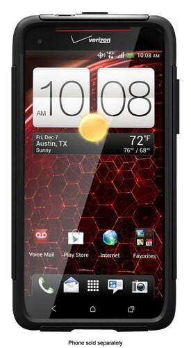 Front Standard. OtterBox - Commuter Series Case for HTC DROID DNA Mobile Phones - Black.