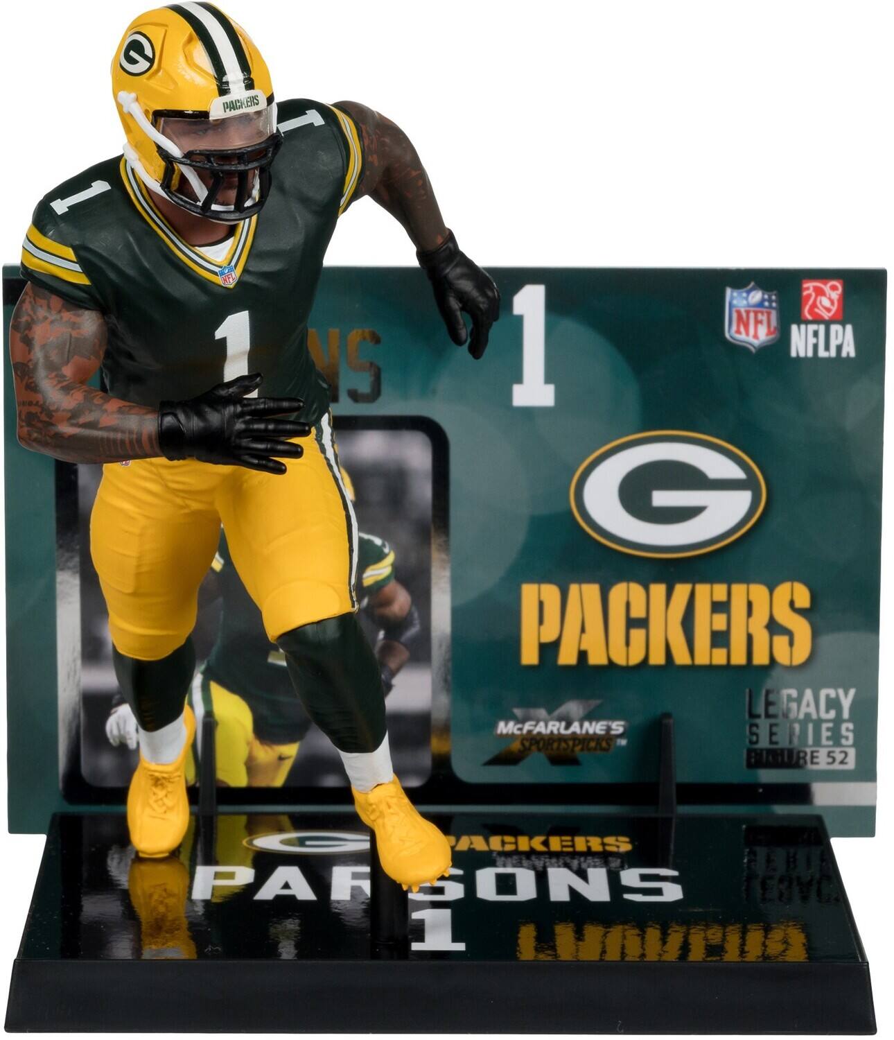G PACKERS 1 X 1 NFL 1 NFLPA G PACKERS LEGACY McFARLANE'S SPORTSPICKS FIGURE 52 G ACKERS C CEBIS PAR ONS LEBAC 1 LUNVEIA