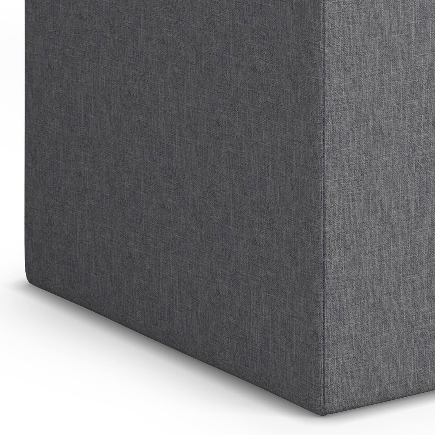 Alt View 13. Simpli Home - Rockwood Cube Storage Ottoman with Tray - Slate Grey.