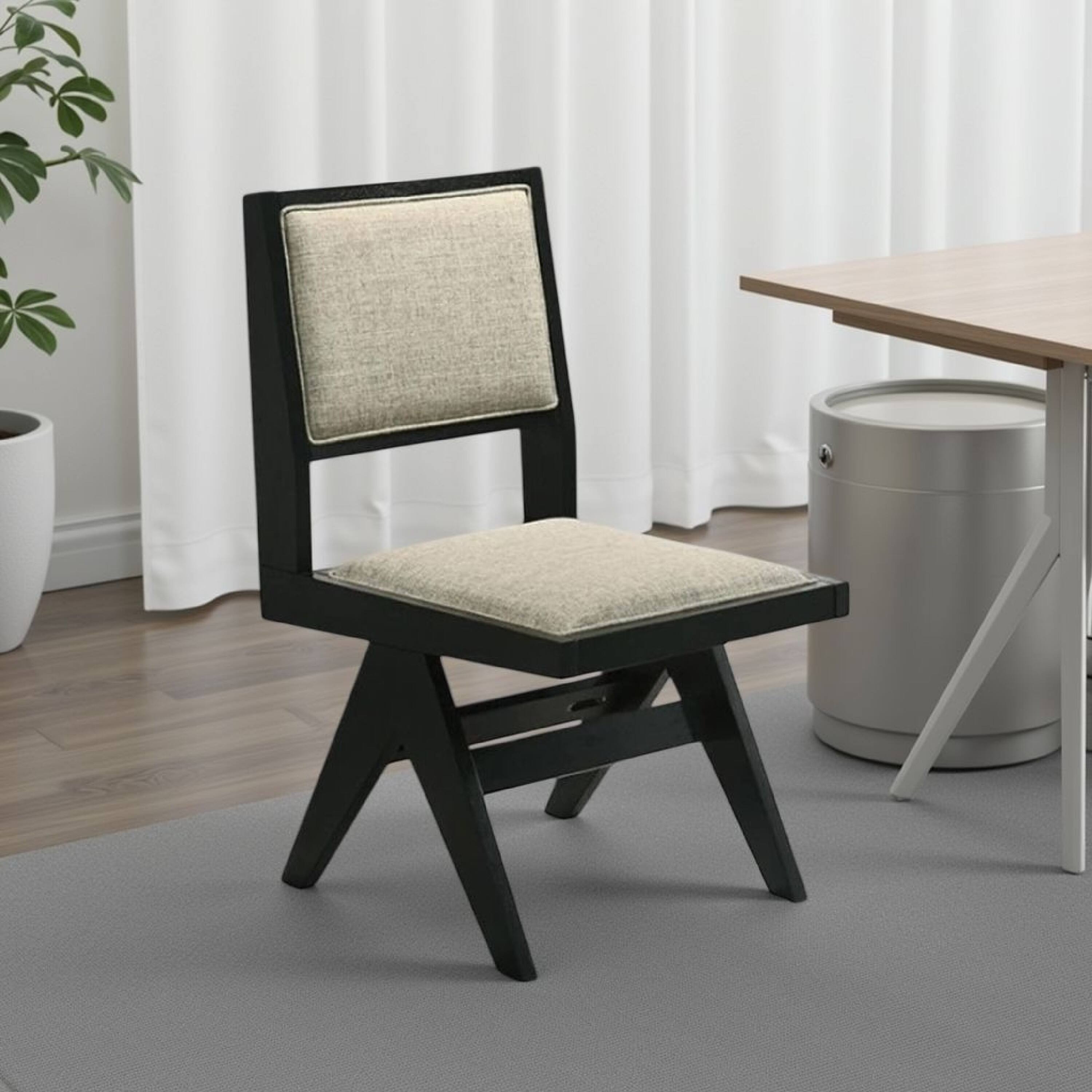 Alt View 5. Manhattan Lane - Toty Side Dining Chair Set of 2, Inverted Angled Legs - Black, Light Gray.