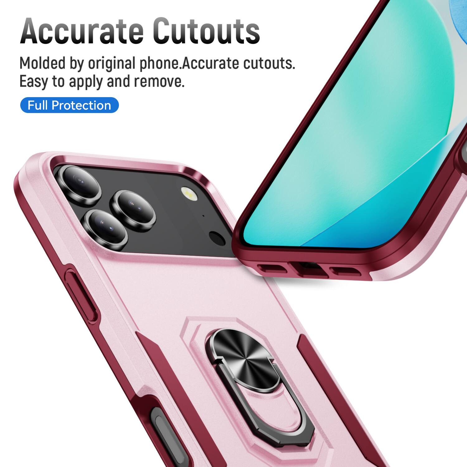 Accurate Cutouts  
Molded by original phone. Accurate cutouts. Easy to apply and remove.  
Full Protection