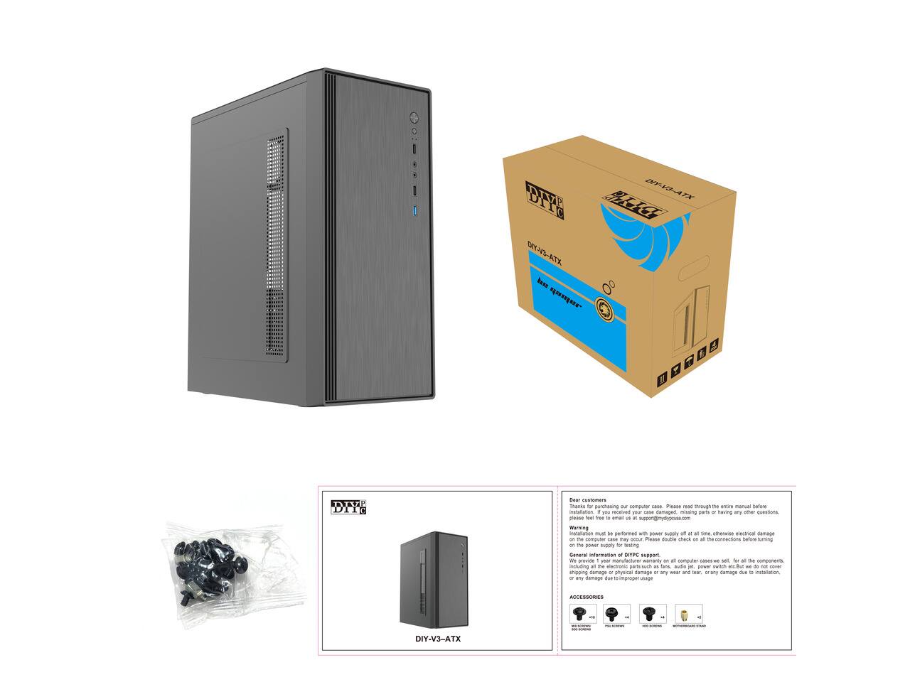 DIY-V3-ATX

Dear customers

Thanks for purchasing EXAT computer case. Please read through the entire manual before installation. If you received your case damaged, missing parts or having any questions, please contact us at support@mydypusa.com

Warning: Installation must be performed with power supply off at all time. Otherwise electrical damage to the computer case may occur. Please double check on the connections before turning on the power supply for testing

We provide 1 year manufacturer warranty on all the components... including All the compartments... for All the compartments... including All the compartments... including All the compartments... including All the compartments... including All the compartments... including All the compartments... including All the compartments... including All the compartments... including All the compartments... including All the compartments... including All the compartments... including All the compartments... including All the compartments... including All the compartments... including All the compartments... including All the compartments... including All the compartments... including All the compartments... including All the compartments... including All the compartments... including All the compartments... including All the compartments... including All the compartments... including All the compartments... including All the compartments... including All the compartments... including All the compartments... including All the compartments... including All the compartments... including