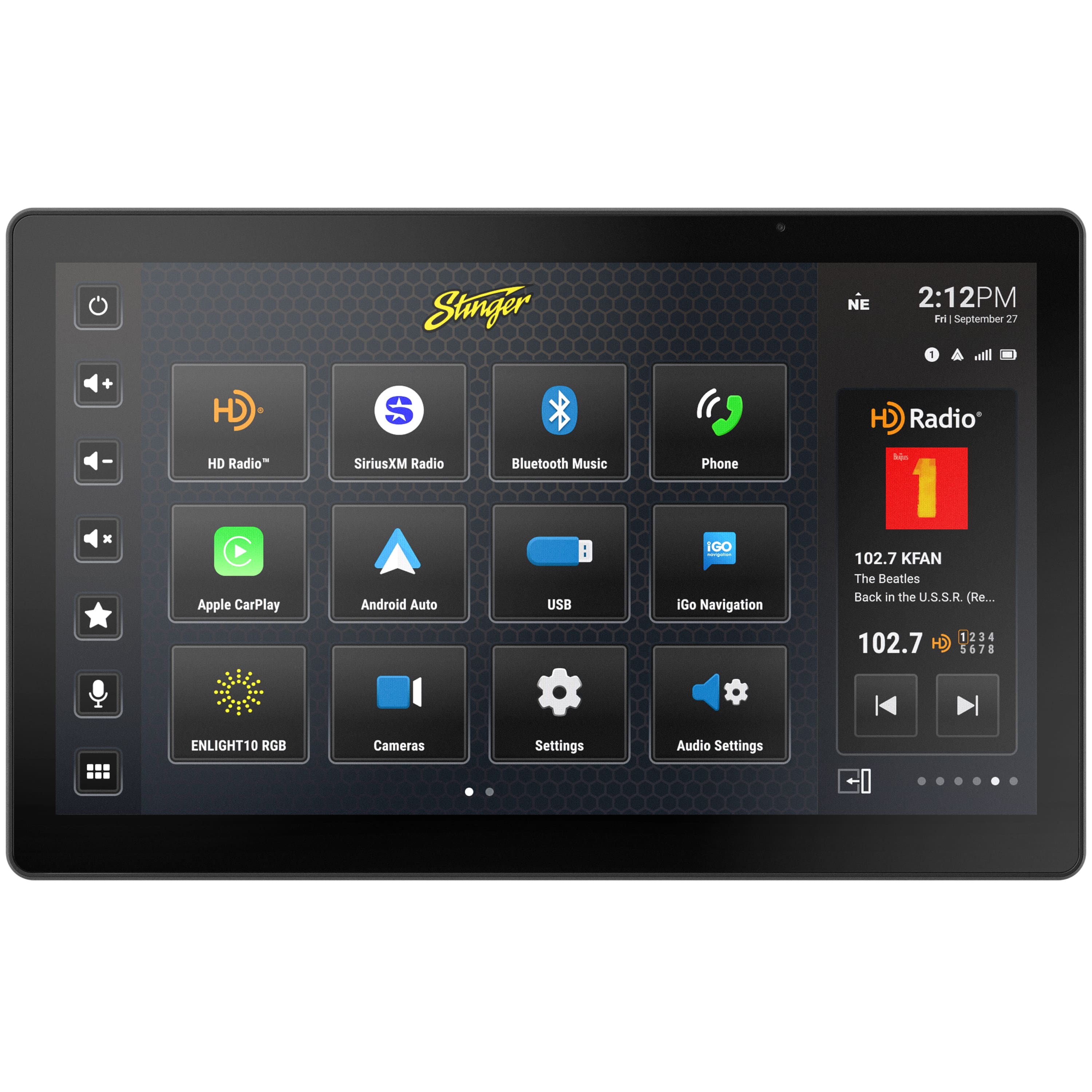 Stinger - 12.8” Android Auto/Apple CarPlay Bluetooth Digital Media Receiver - Black - Front_Zoom