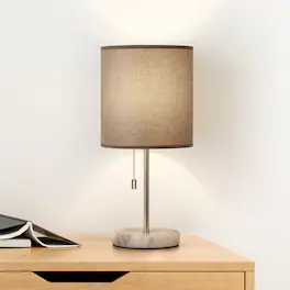 Oumilen - Bedroom Bedside Table Lamp Marble Desk Light Nightstand Lamp Pull-Chain Switch