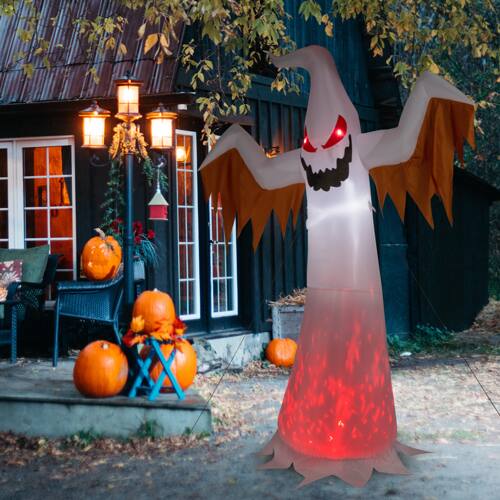 Alt View 7. Winado - 12FT Halloween Inflatable Giant Ghost Holiday Decoration with Build-in LED Lights Blow Up for Indoor Outdoor Garden Lawn - White.