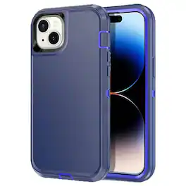 Entronix - Heavy Duty iPhone 14 Case - Ultimate Triple-Layer Protection - Navy Blue