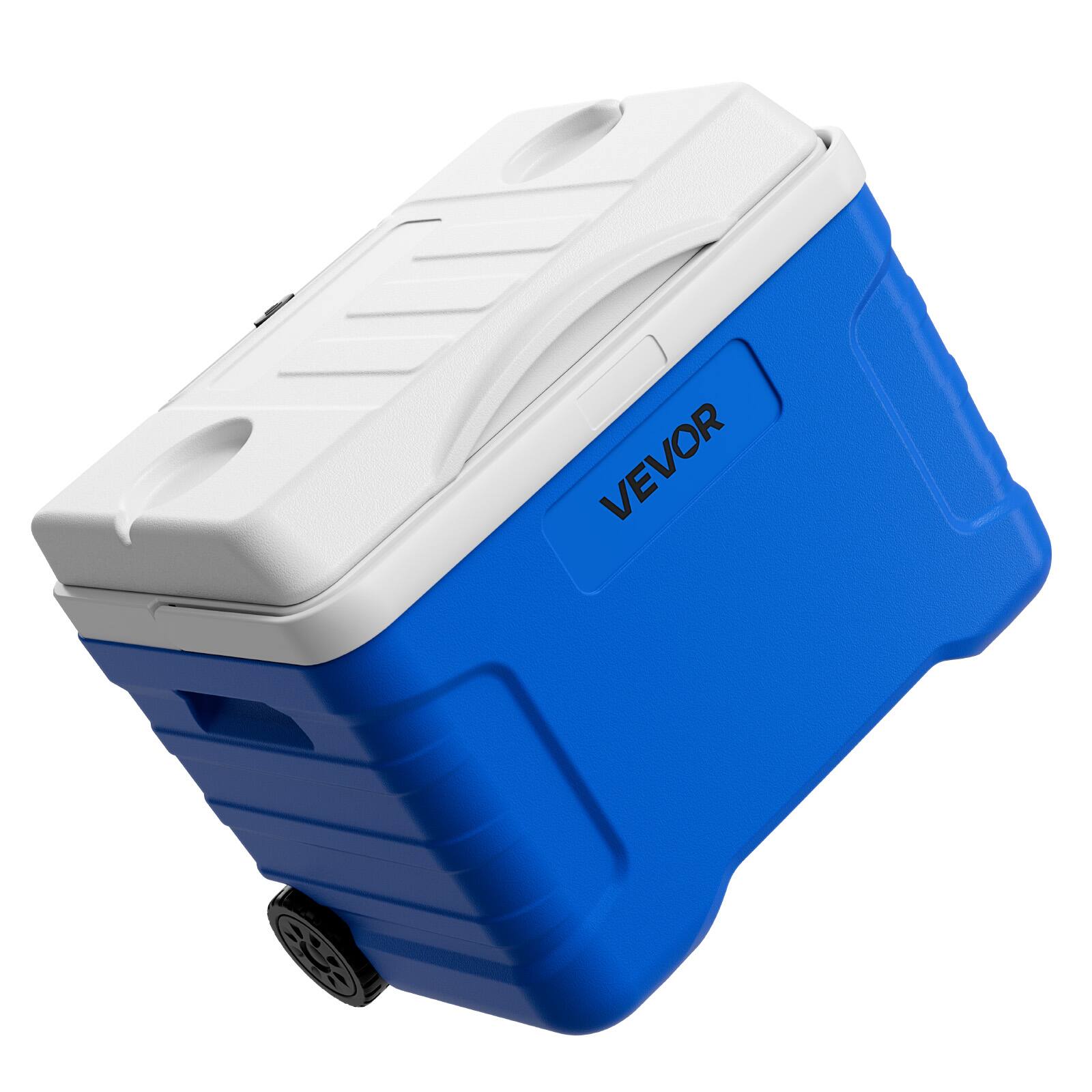 Alt View 5. VEVOR - Hard Cooler, 21QT Portable Rolling Cooler with Wheels, Leak-Resistant Coolbox Keeps Contents Cool for 48 Hours - White;Blue.