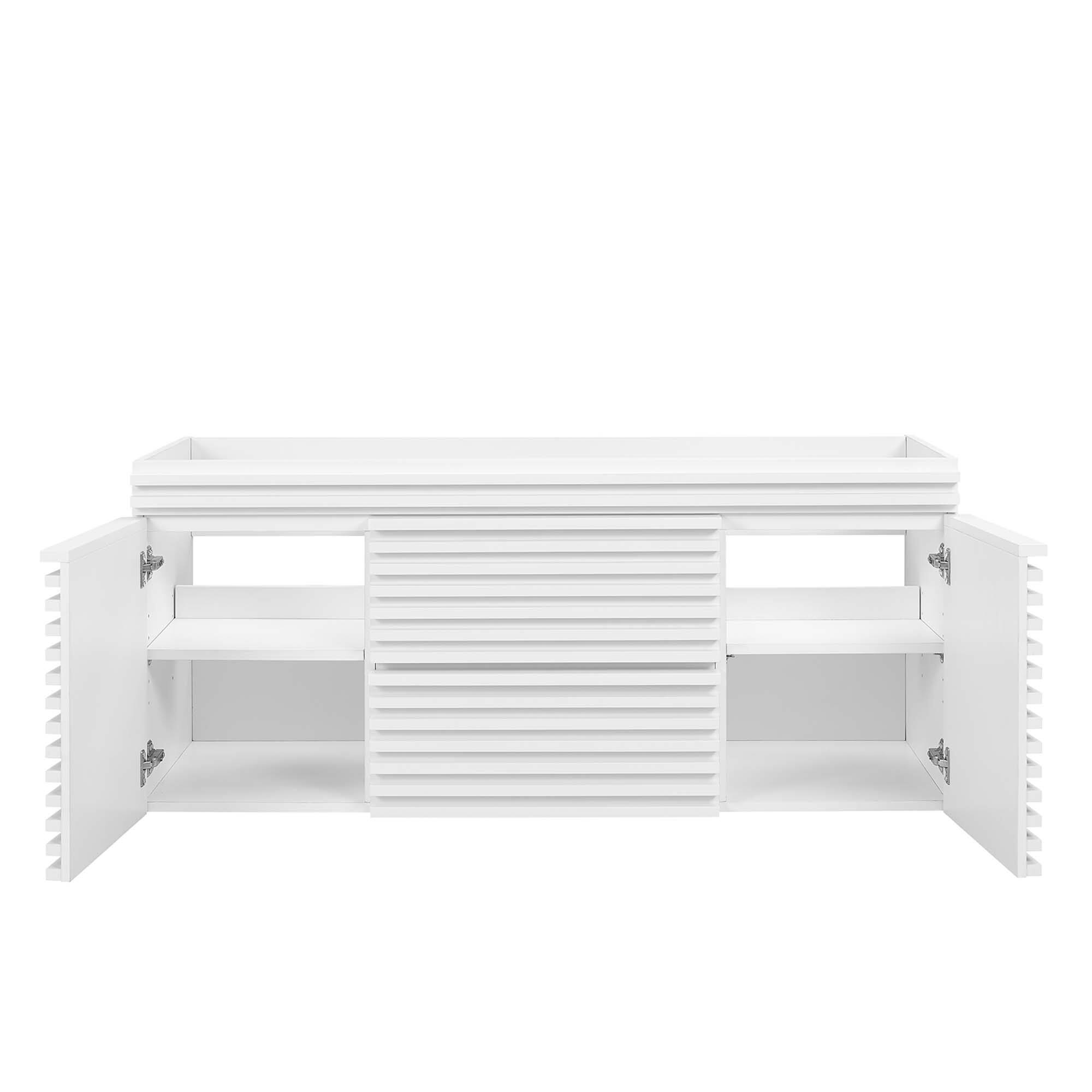 Alt View 4. Modway - Render 48" Wall-Mount Bathroom Cabinet Basin Not Included by Modway - White.