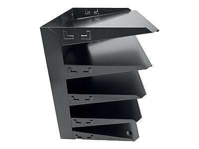 Alt View 2. Huron - Huron 5-Compartment Steel File Organizer, Black (HASZ0149) - Black.