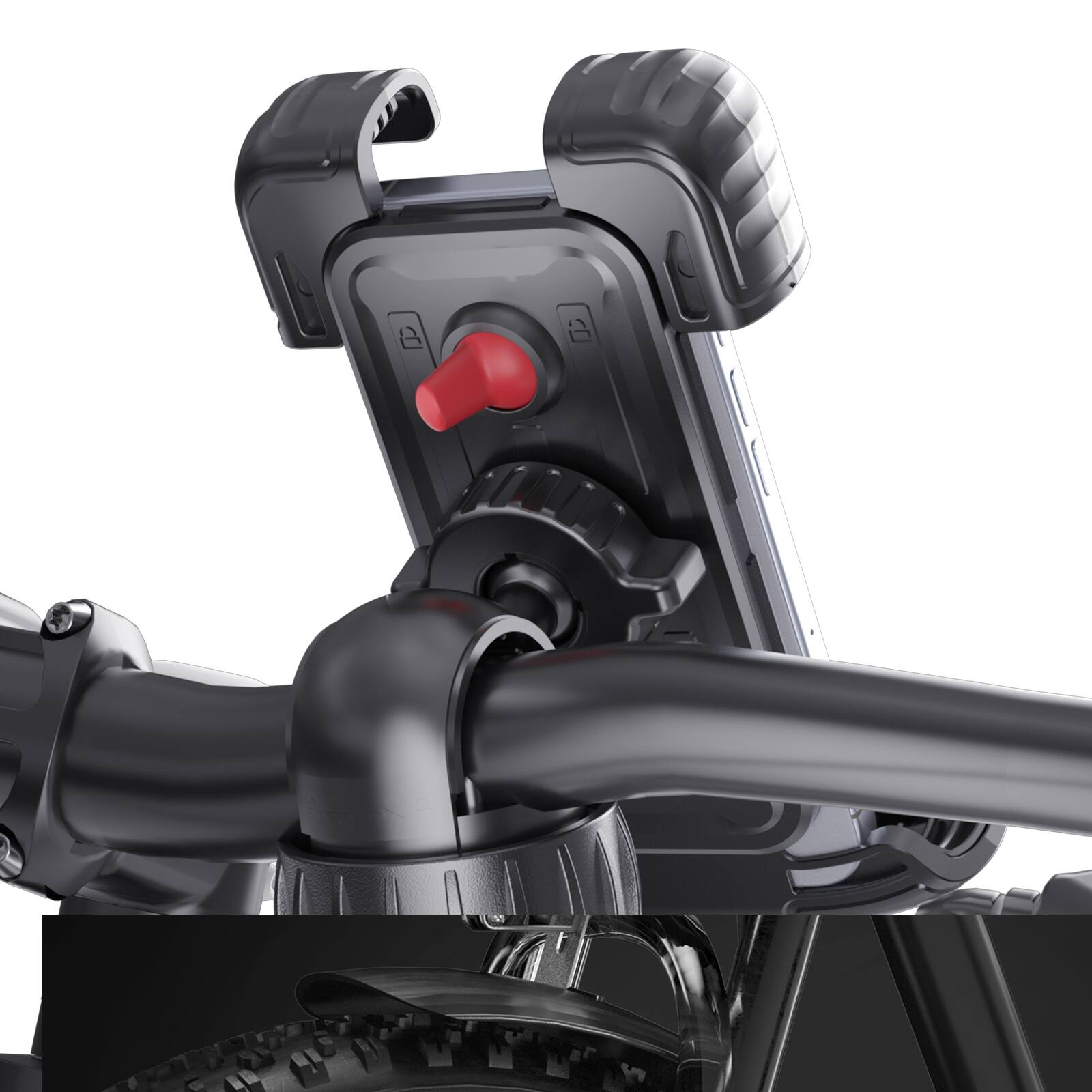 Alt View 12. HiBoy - Bike Phone Holder, 360° Rotation Adjustable Motorcycle Phone Mount - Black.
