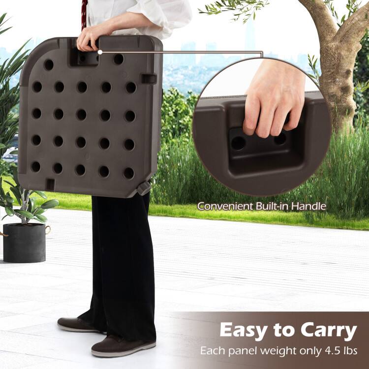 Convenient Built-in Handle  
Easy to Carry  
Each panel weight only 4.5 lbs