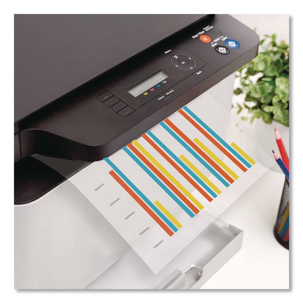 Left. Apollo - VPP100CE-A 8.5 in. x 11 in. Plain Paper Transparency Film - Black on Clear (100/Box) - Black on Clear.