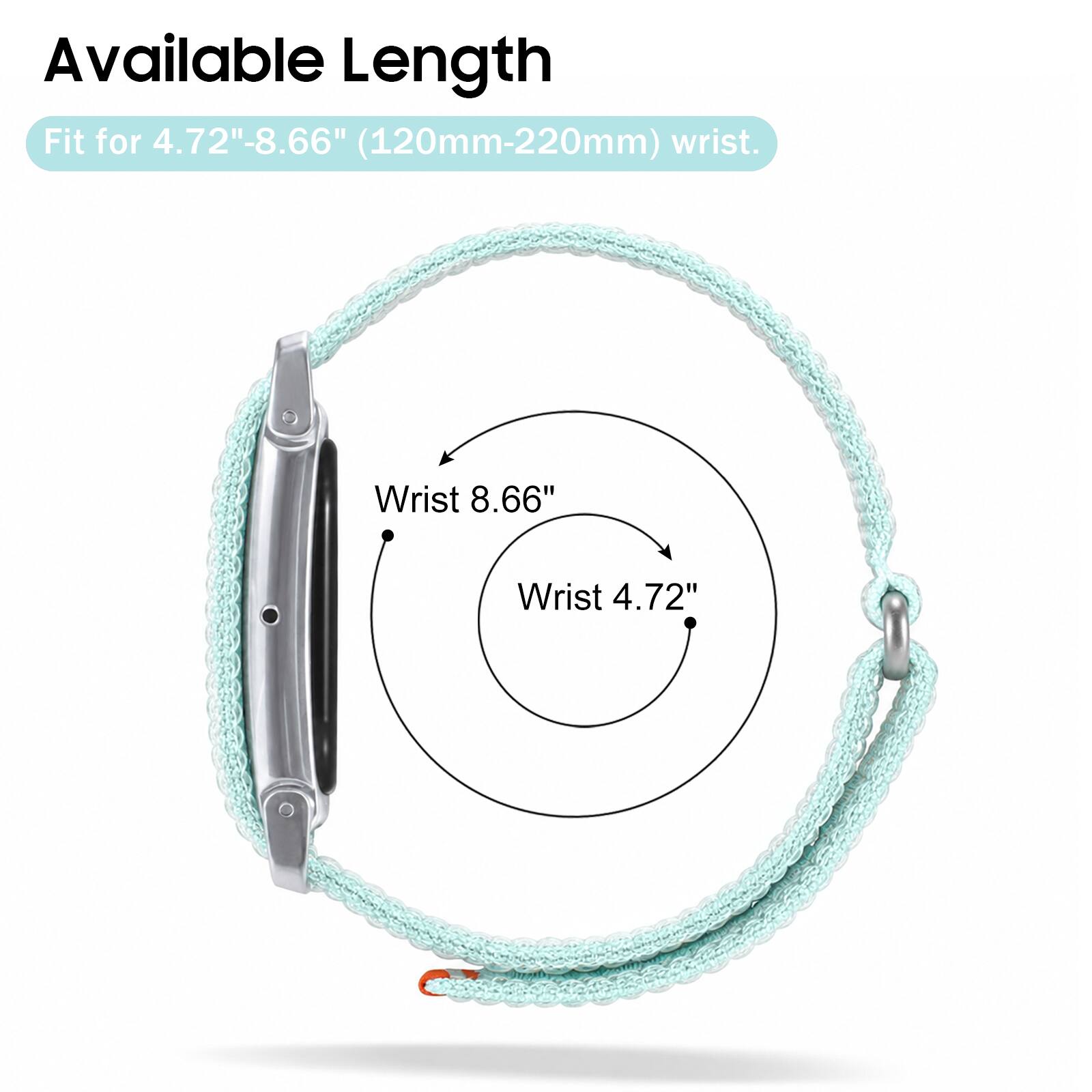 Available Length Fit for 4.72"-8.66" (120mm-220mm) wrist.

Wrist 8.66"
Wrist 4.72"