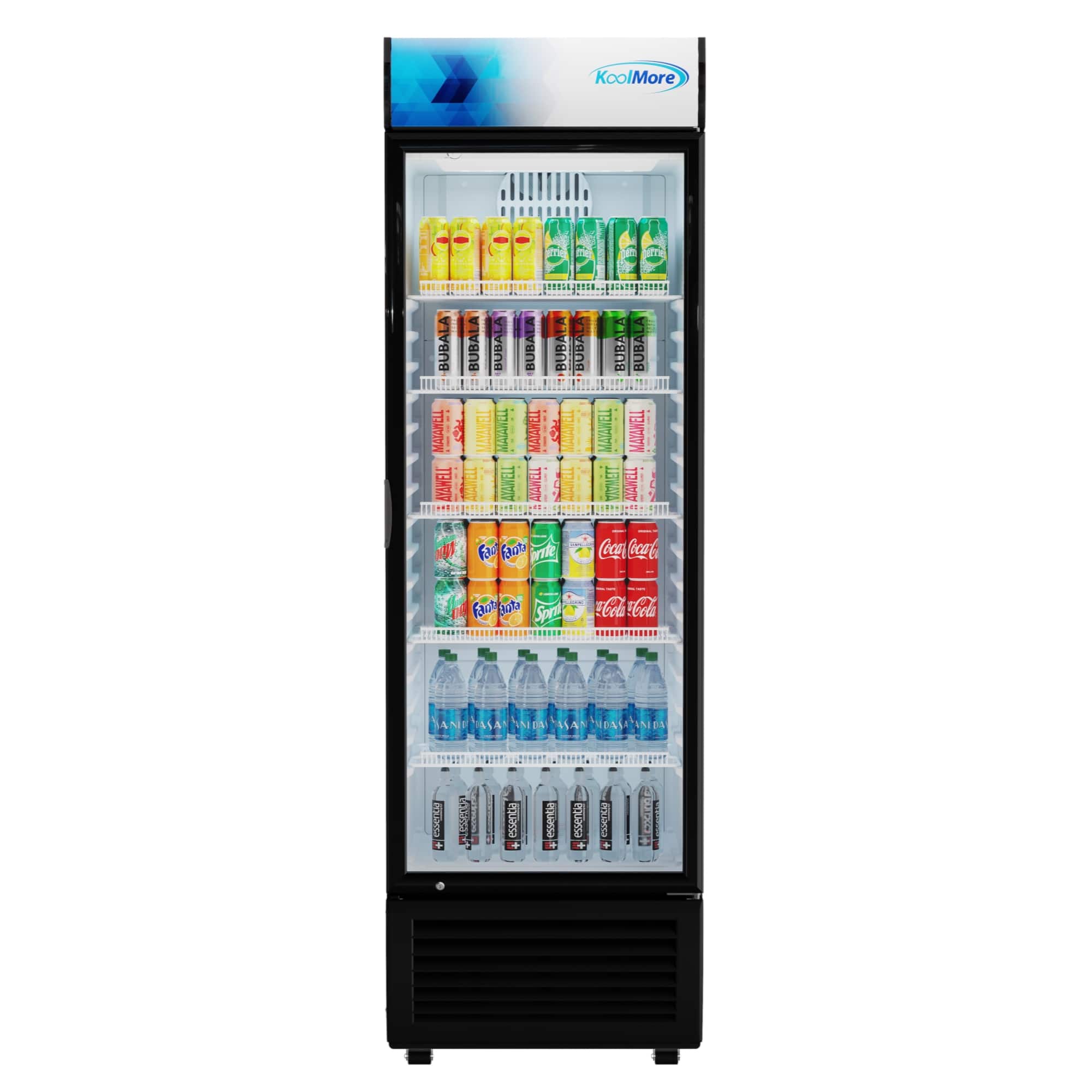 Koolmore - 26 in. Commercial Merchandiser Refrigerator with LED Lights, 15 Cu. Ft. (KM-MDR-1GD-15C) - Black