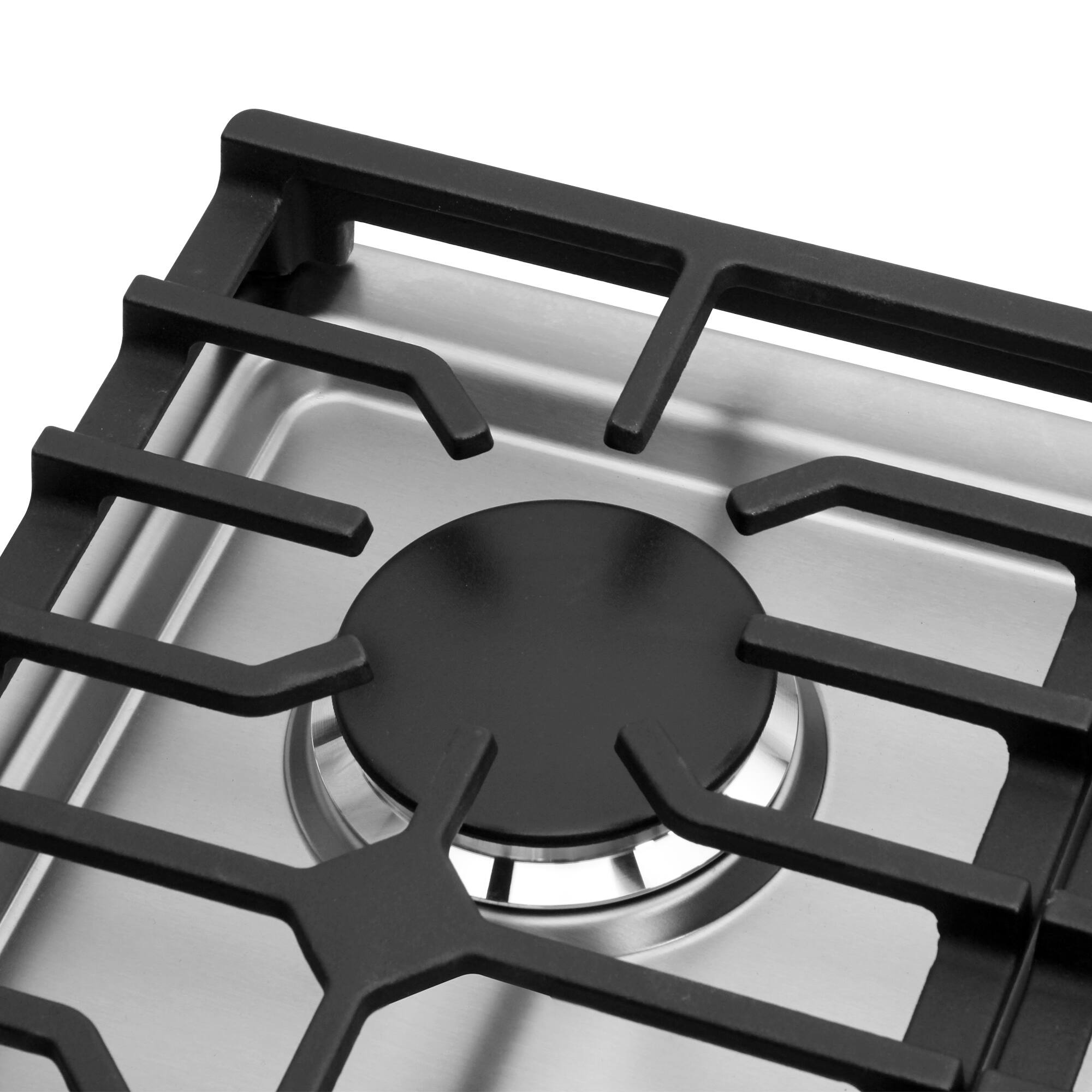 Alt View 5. COSMO - COS-CTGH305SS 30 in. Haven Collection Drop-in Gas Cooktop with 5 Sealed Burners, Cast Iron Grates - Stainless Steel.