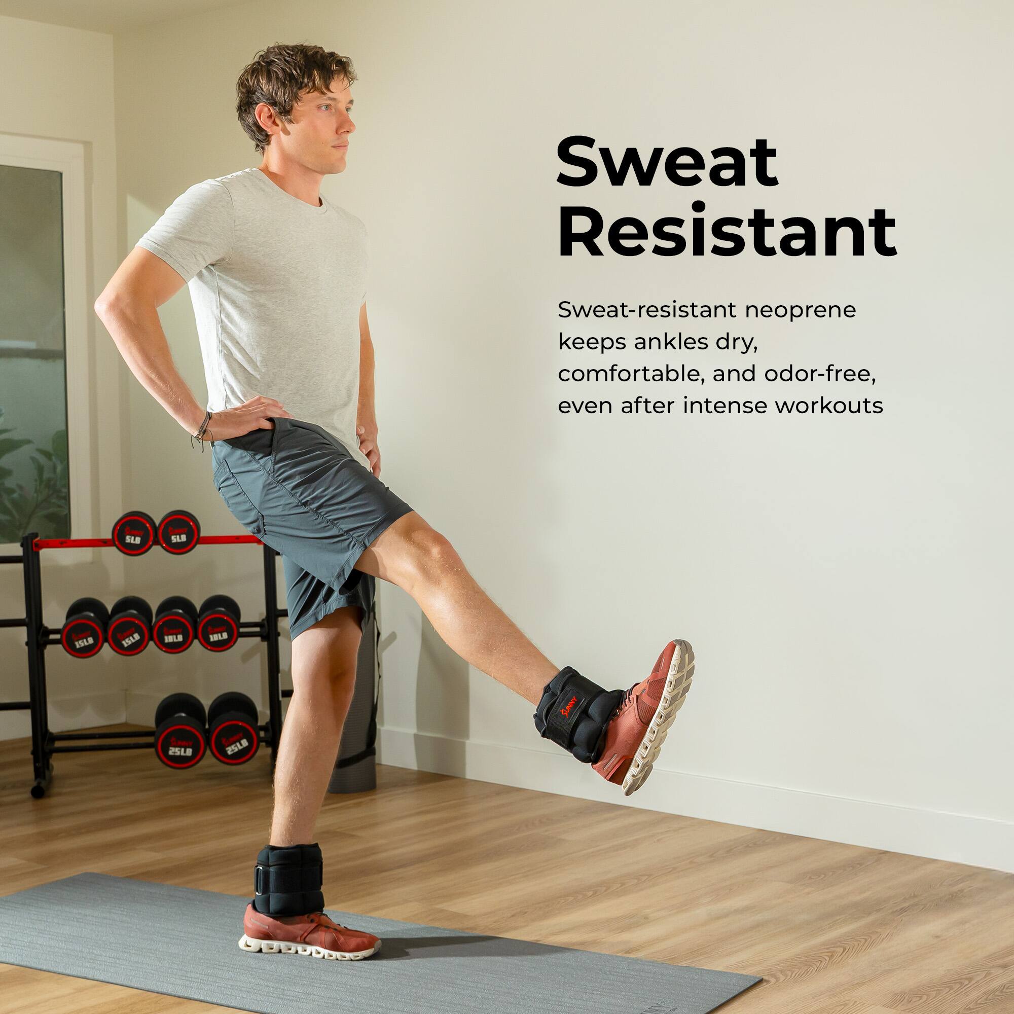 Sweat Resistant

Sweat-resistant neoprene keeps ankles dry, comfortable, and odor-free, even after intense workouts