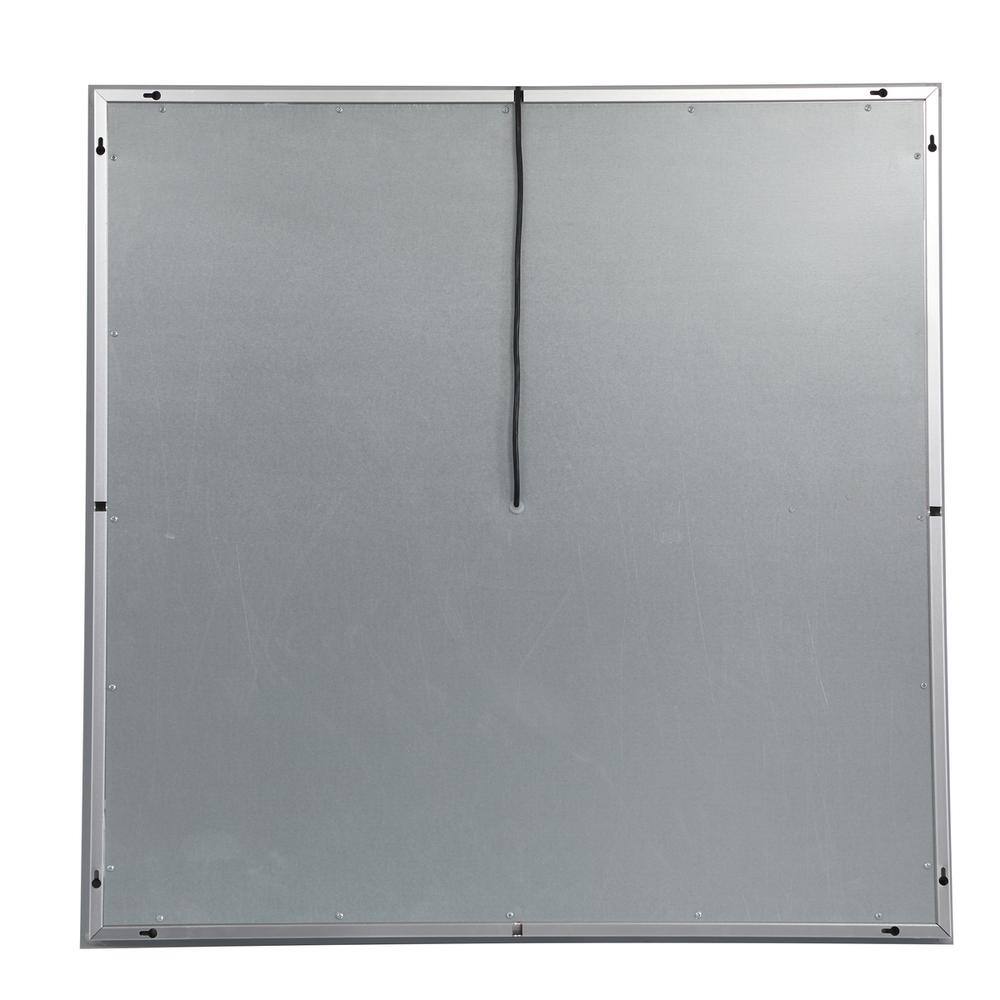 Angle. Elegant Decor - Helios 36in x 36in Hardwired LED mirror - Silver.