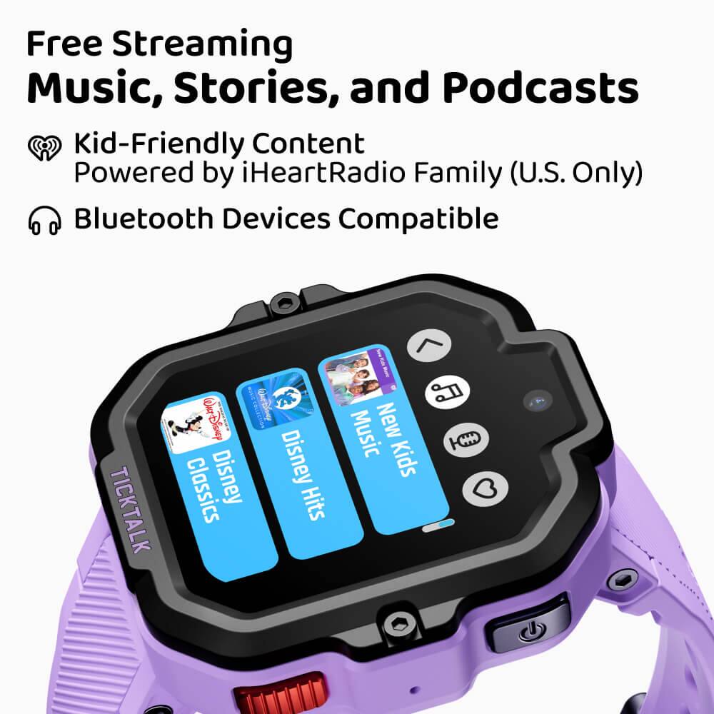 Free Streaming Music, Stories, and Podcasts  
Kid-Friendly Content Powered by iHeartRadio Family (U.S. Only)  
Bluetooth Devices Compatible  

Disney Classics  
Disney Hits  
New Kids Music