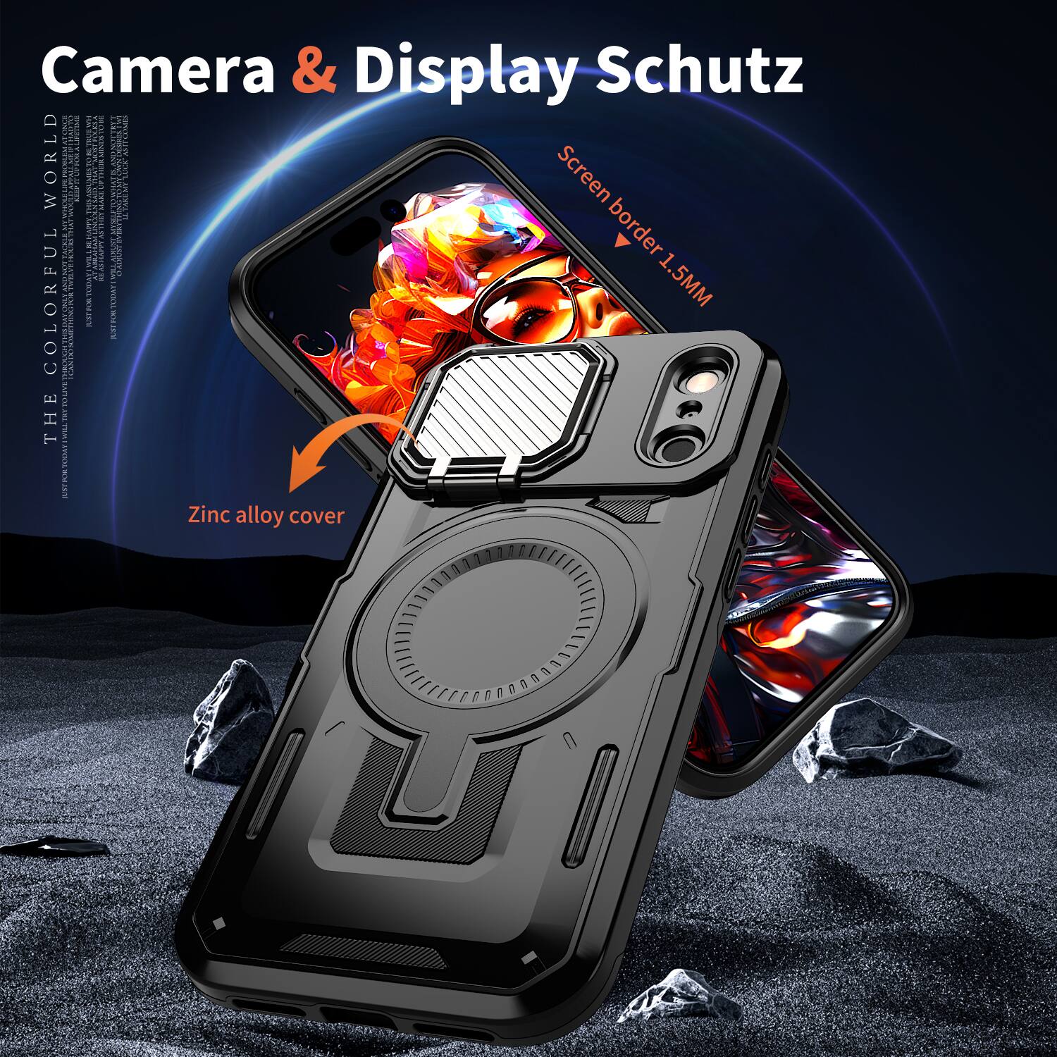 Camera & Display Schutz

Screen border: 1.5MM

Zinc alloy cover