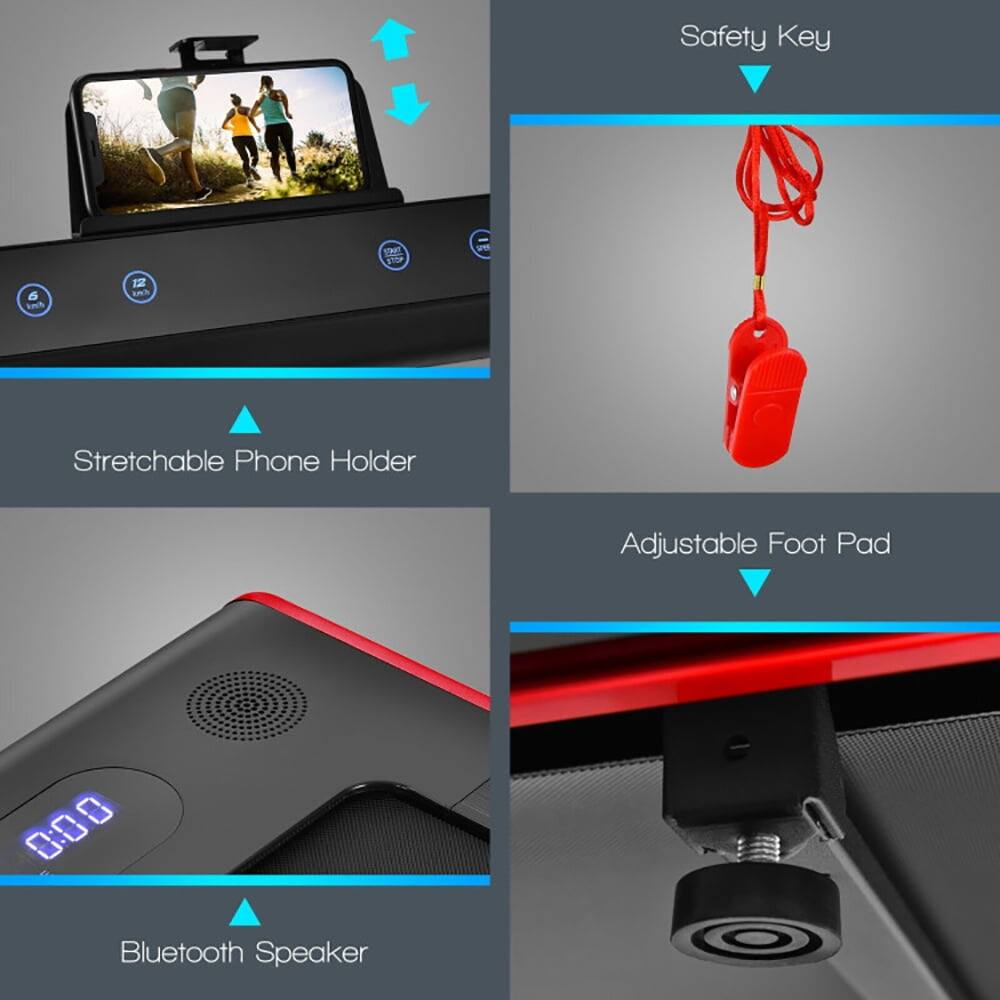 Safety Key  
STOP  
Stretchable Phone Holder  
Adjustable Foot Pad  
Bluetooth Speaker