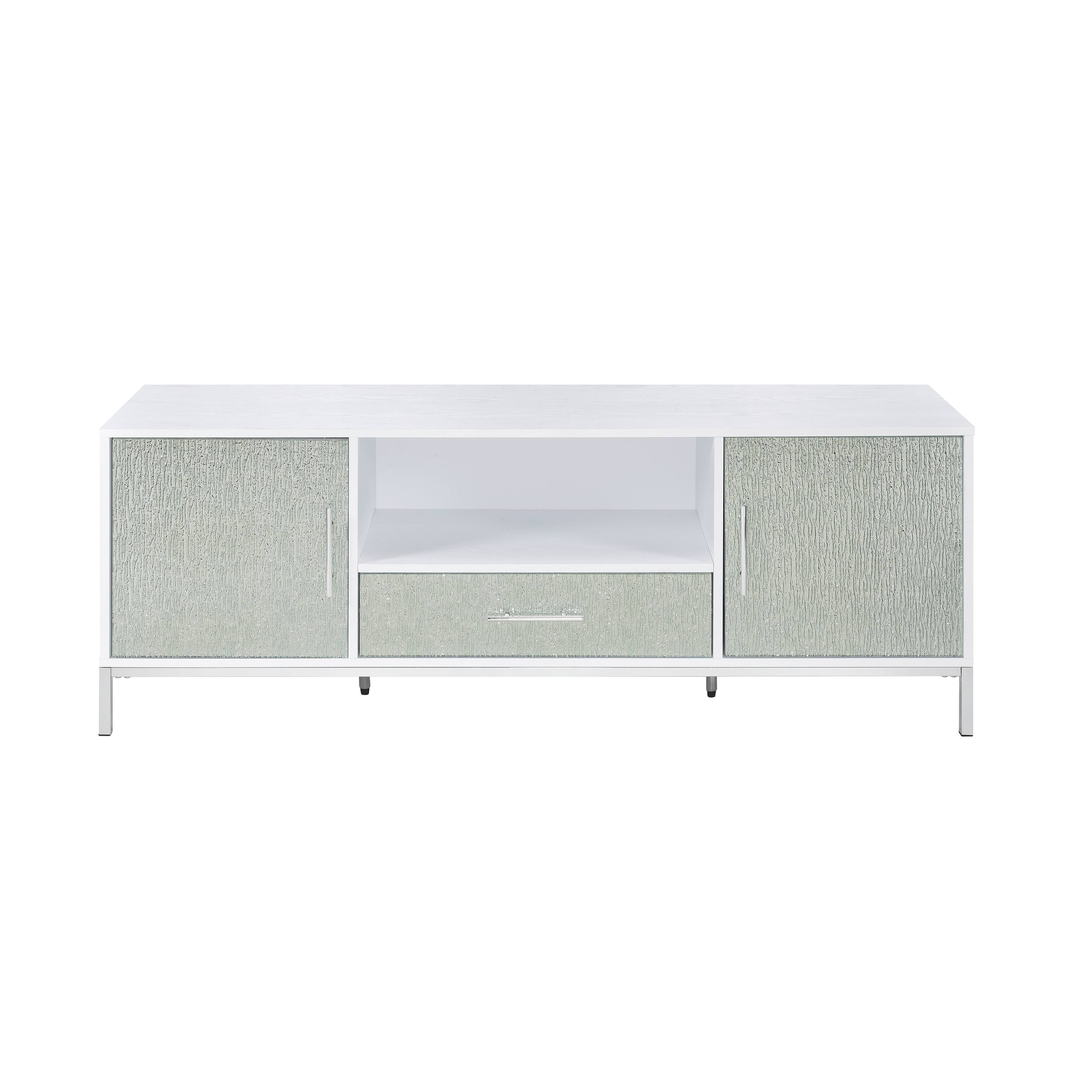 Front. TinyHomie - Mirage - TV Cabinet - White - White.