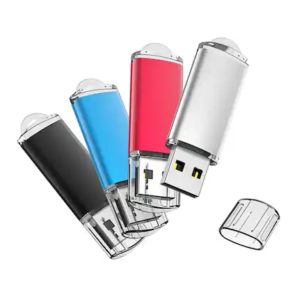 Front. Stock Preferred - 4-Pack 16GB USB 2.0 Metal Flash Drives – Mixed Colors - Mix Color.