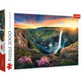 Trefl - Red 2000 Piece Puzzle - Háifoss Waterfall, Iceland