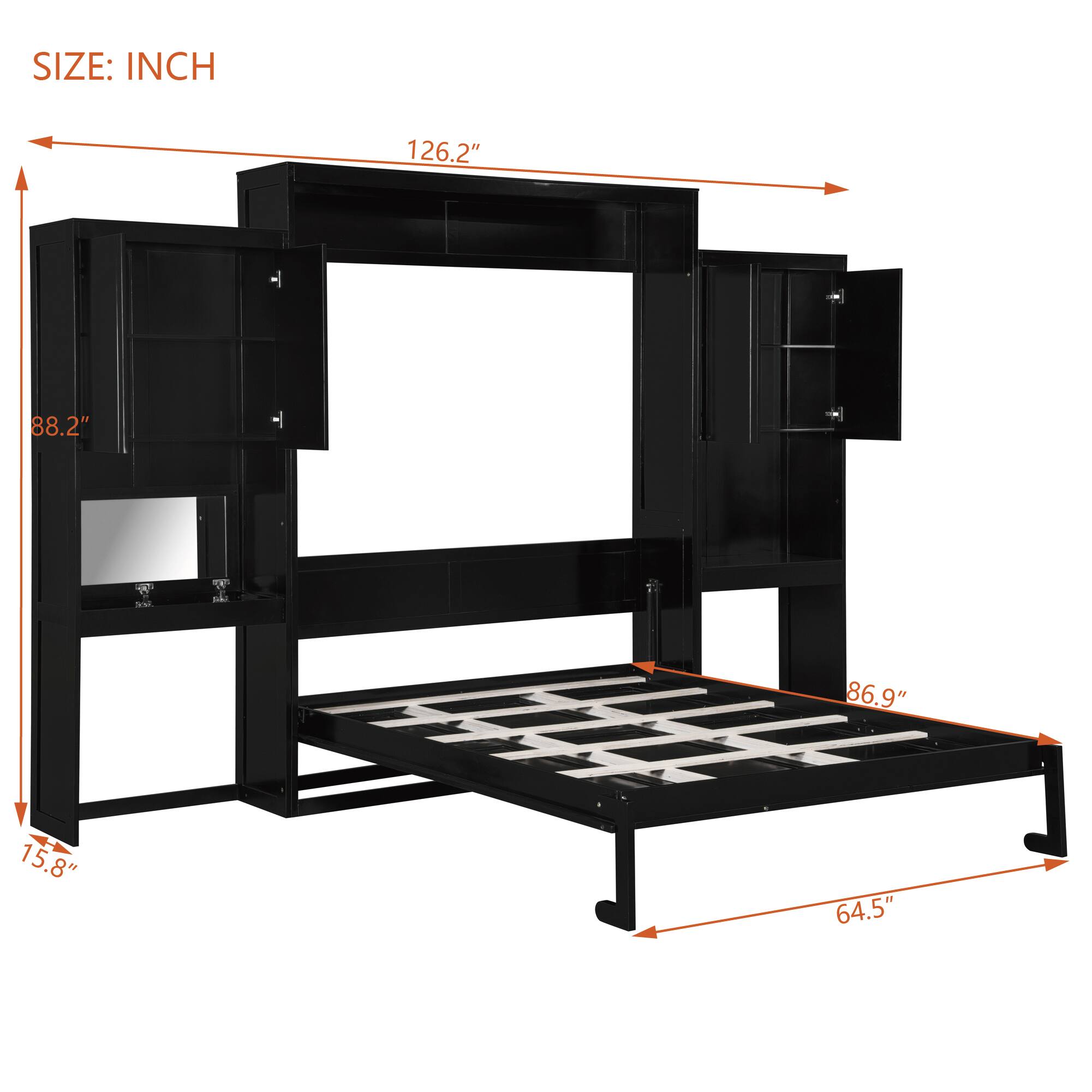 SIZE: INCH  
126.2"  
88.2"  
86.9"  
64.5"  
15.8"