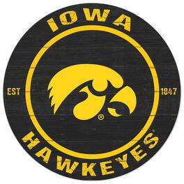 Jardine - Iowa Hawkeyes 20'' x 20'' Indoor/Outdoor Circle Sign - Black