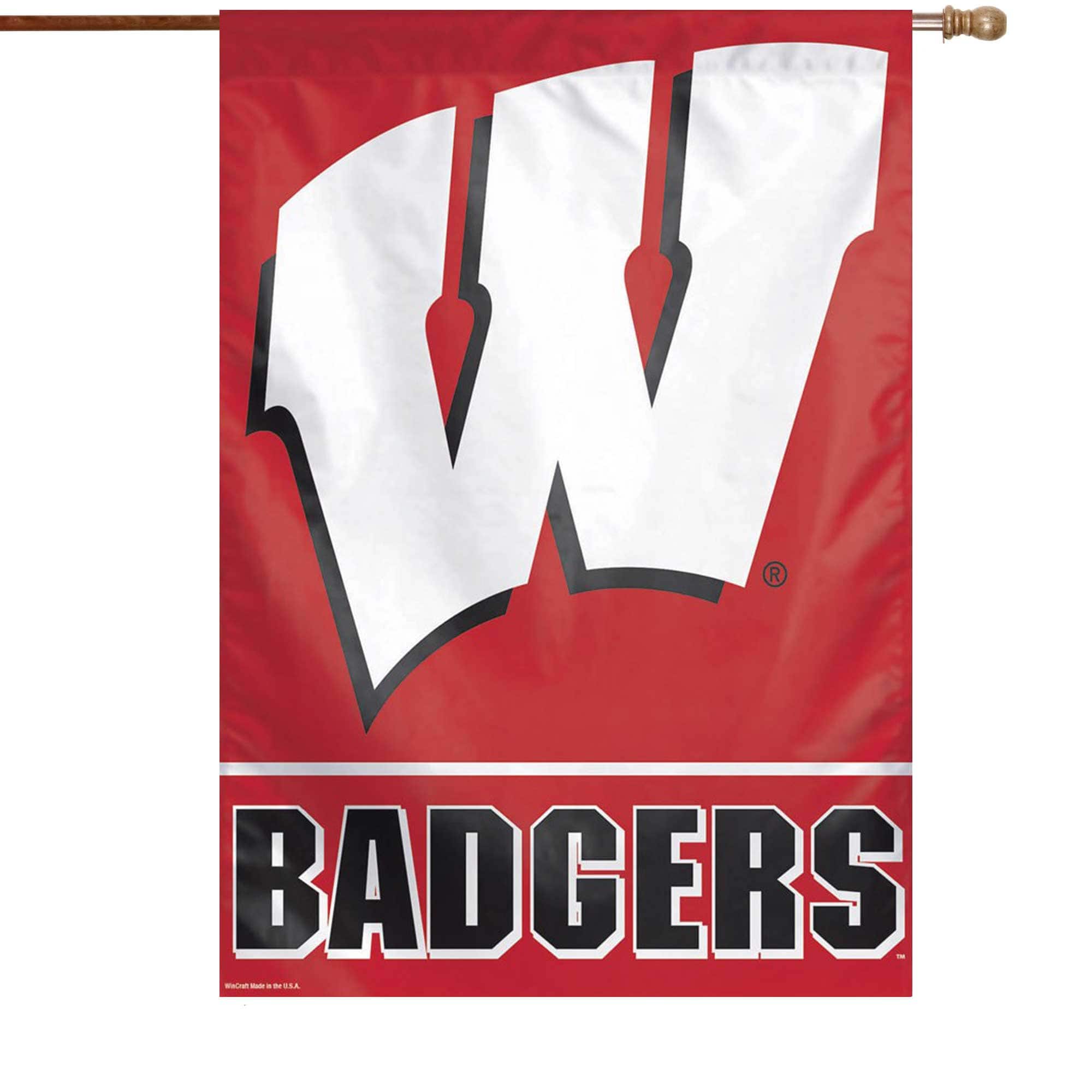 WinCraft - Wisconsin Badgers 28" x 40" Primary Logo Single-Sided Vertical Banner - Multicolor