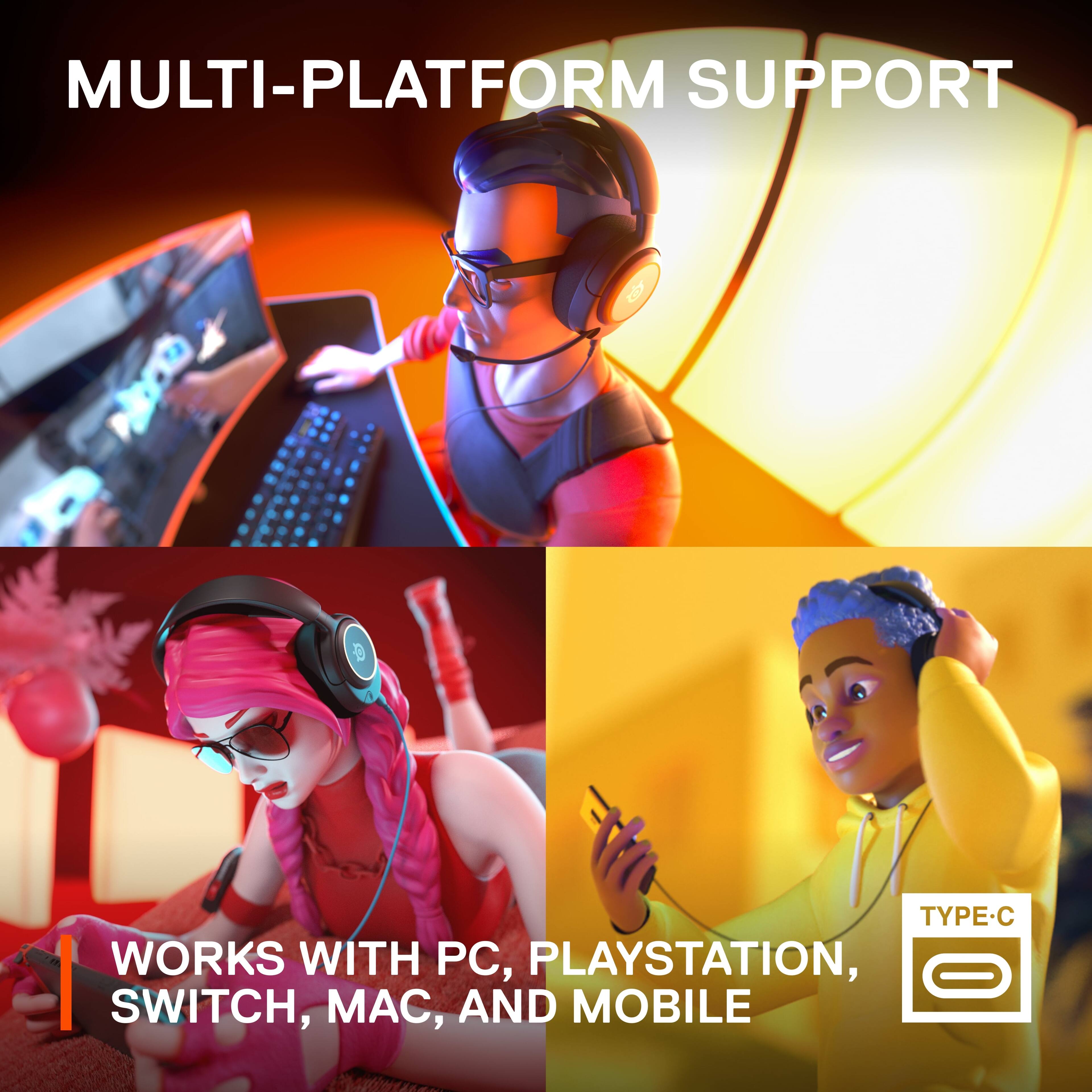 MULTI-PLATFORM SUPPORT WORKS WITH PC, PLAYSTATION, SWITCH, MAC, AND MOBILE