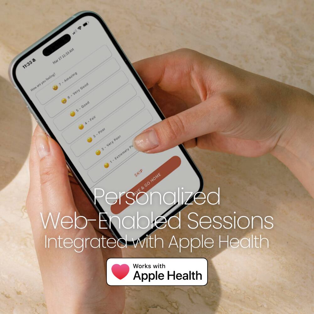 Personalized Web-Enabled Sessions  
Integrated with Apple Health  

Works with Apple Health