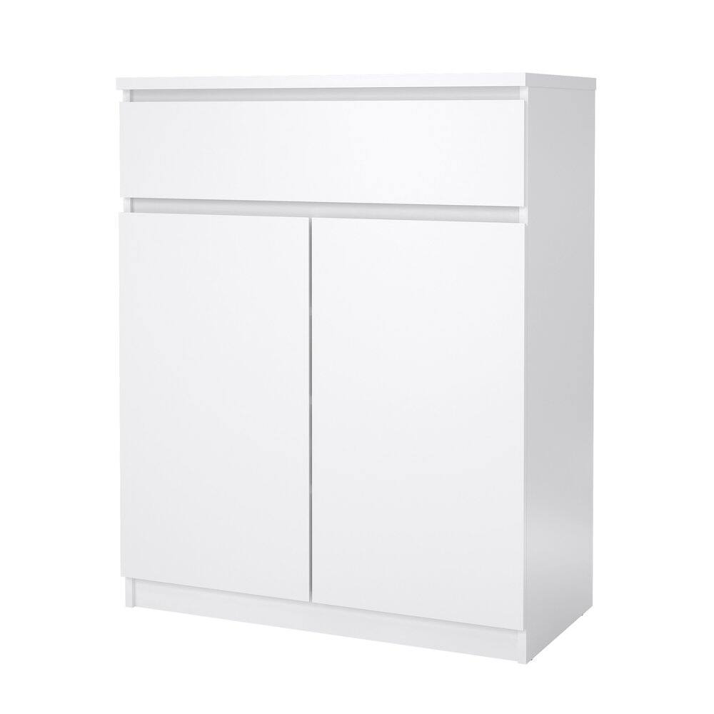 Front. Tvilum - Scottsdale 1 Drawer, 2 Door Sideboard High Gloss - White.